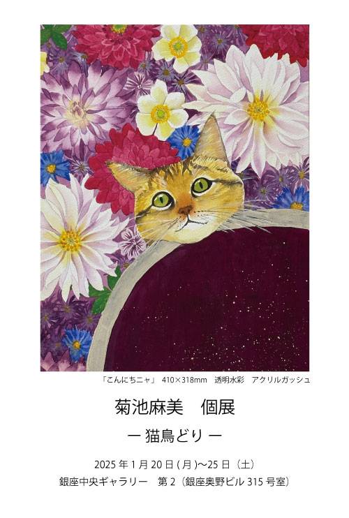 菊池麻美個展 -猫鳥どり-