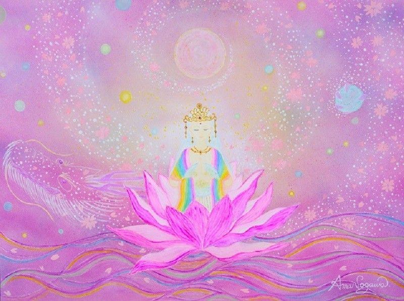 Aura Vision Art ®　天の川智子 個展  Pink Lotus Sea 無限に広がる慈愛の世界〜聖観音菩薩 Aura Vision Art ＆ アートスカーフ展