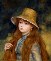 ピエール=オーギュスト・ルノワール《長い髪をした若い娘（あるいは麦藁帽子の若い娘）》1884年、油彩／カンヴァス、三菱一号館美術館寄託