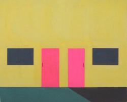 title: Two doors , two windows year: 2010 material: acrylic on  canvas size :130 x 162 cm 