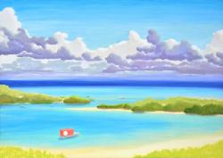 「Kabira Bay #1」 594 × 841mm, oil on canvas, 2014