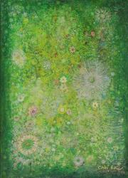 「愛の中庭」　素材：油絵具、アキーラ サイズ：333×242(mm)制作年：2021年