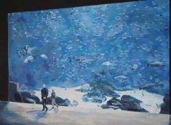 高松明日香「作られた海の輝き」　2013 年　アクリル、キャンバス　80.3×100cm