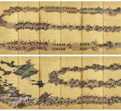 「二条城行幸図屏風」 （部分 江戸時代前期 17 世紀 岡田美術館蔵　※画像写真の無断転載を禁じます