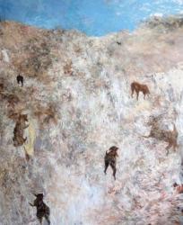 坂本夏子 「夏（犬と坂道）」 2014年 キャンバスに油彩 h.194.0 x w.162.0 cm