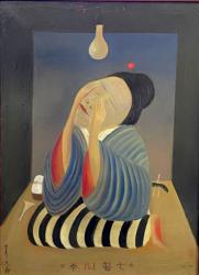 「みつい 草間瞽女」1967年、油彩、板 455x333(P8)