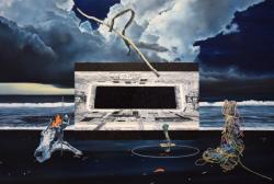 セカイノセカイ スクリーン World of the world : Screen　2020 Oil on canvas 194×130.3cm ©︎Wataru Yamakami 