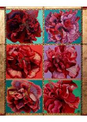 神秘の花花; "6つの赤いハイビスカス"　油彩 キャンバス 100x80.3cm