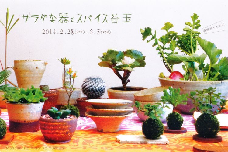 伊東正明×湯川紀子　ふたり展　サラダな器とスパイス苔玉
