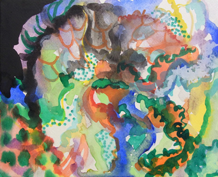 広瀬真咲　水彩画展　「生態学３　原初の大海」