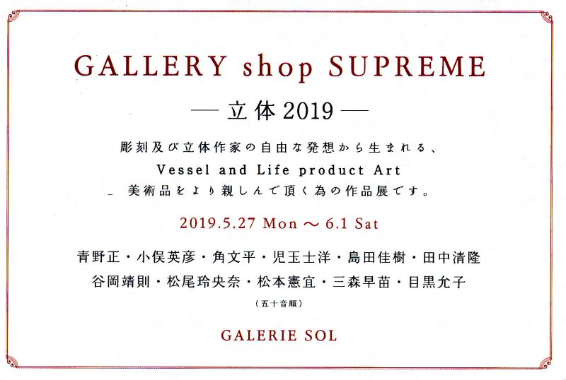 GALLERY shop SUPREME ー立体2019－
