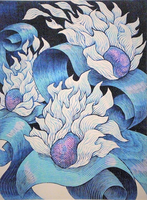 「御囲章 木版画展」