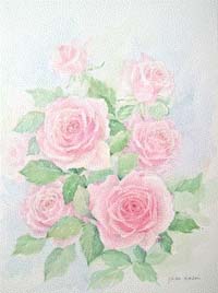 華彩洋子展　花を描く　水彩画