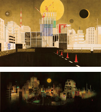 胎内化する都市 -楽園図- 繭山桃子 日本画展
