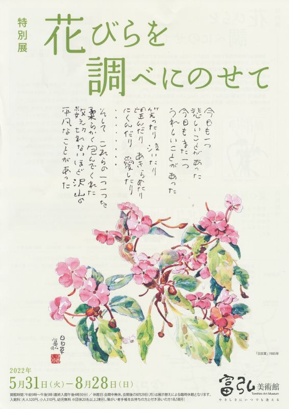 特別展　花びらを調べにのせて