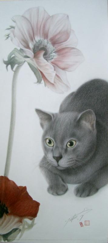 【紫陽花月の猫たち】