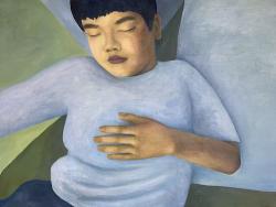 「眠るこども」素材：キャンバスに油絵 サイズ：530×727（mm）制作年:2021年
