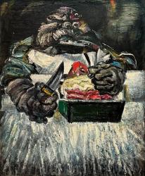 食卓 | Dining table | 1955 | Oil on Canvas | 162.3x130.3 cm | 1994 小山田二郎展(小田急美術館、栃木県立美術館) 出品作