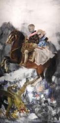 《ベラスケスの馬に乗る英雄童子》2020 油彩、キャンバス　1940.0×1120.0mm
