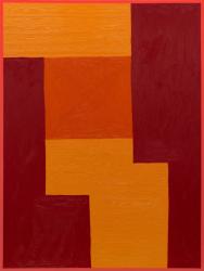 Orange Wedge, 2023, Oil, acrylic on canvas, 40" x 30" (101.6 x 76.2 cm)