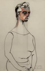 Laura in color, 1988, 100 x 65.5 cm, charcoal, conte on paper