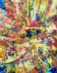 「太陽の花」F6号  41×31.8cm　キャンバスにアクリル、油彩