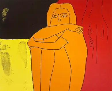 大沢昌助「春」銅版　人物画　本人サイン入　10/80 額付き　26.2.11-2 大沢昌助展- (アート・うしお画廊[東京]) | 個展なび