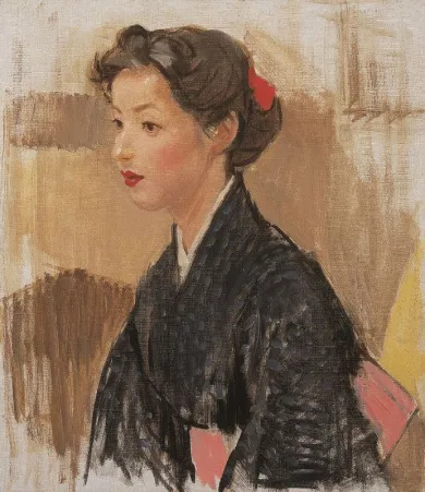 細井平洲銅像 高さ22cm 共箱付 片岡静観作 希少オブジェ 特別展「小磯良平展 ー幻の名作《日本髪の娘》」- (アート・福岡市