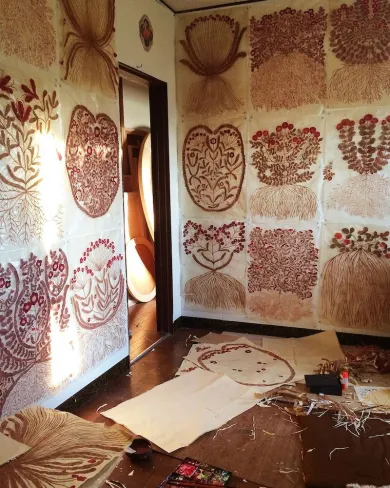 今村文 「温かい家 ーmy red flowersー」- (アート,ファッション・CAVE